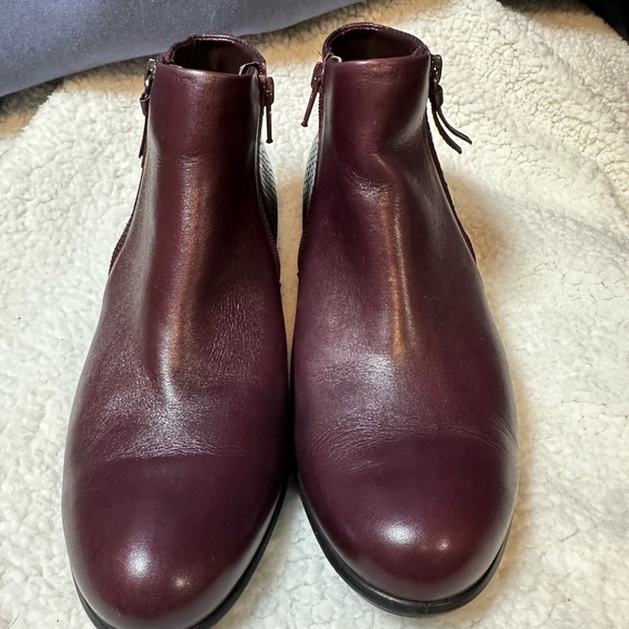 Ecco Maroon Touch 35 Ankle Boots with Snakeskin Embossed Detail size 39 - Picture 2 of 8